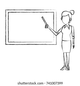 Teacher with blackboard