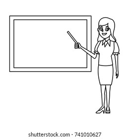 Teacher with blackboard