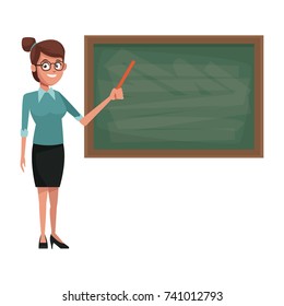 Teacher with blackboard