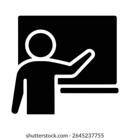 Teacher with Blackboard Education Silhouette Icon