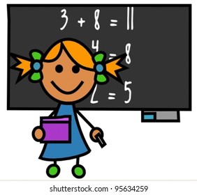 Teacher with blackboard vector