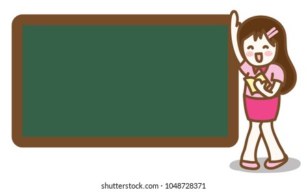 Teacher and the blackboard vector cartoon