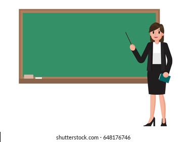 teacher with blackboard. Vector illustration.