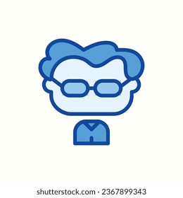 teacher blue icon, isolated icon in light background, perfect for website, blog, logo, graphic design, social media, UI, mobile app
