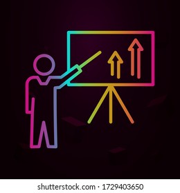 profesor, tablero, icono de nolan de formación Línea delgada simple, contorno vectorial de iconos de negocio para ui y ux, sitio web o aplicación móvil