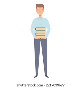 Teacher with book icon cartoon vector. School man. Person lecture