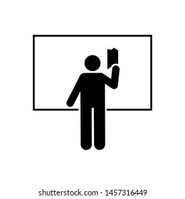 Teacher book reading lesson pictogram icon