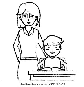 Teacher and boy design