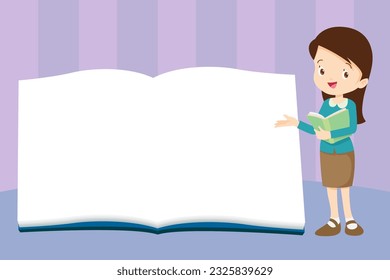 teacher with Boy and girls learning.children reading with Back to School Concept education