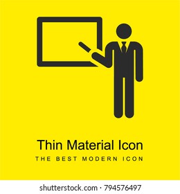 Teacher bright yellow material minimal icon or logo design