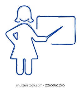 teacher brush on white background, vector illustration.