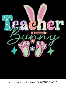 El profesor Bunny Retro regalo de Pascua para el diseño de camisetas para profesores