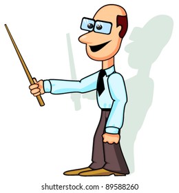 Teacher or businessman with pointer