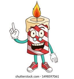 teacher of candle cartoon character with funny smile face