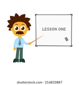 teacher, cartoon flat style illustration