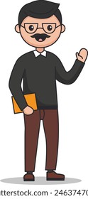 teacher cartoon icon vector illustration