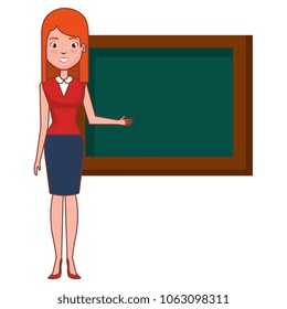 teacher with chalkboard character