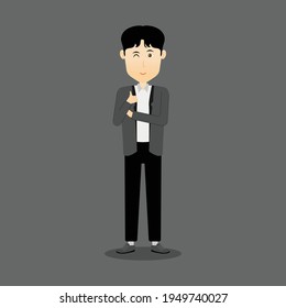 teacher character design with suit set