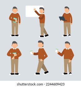 Teacher character flat vector illustration