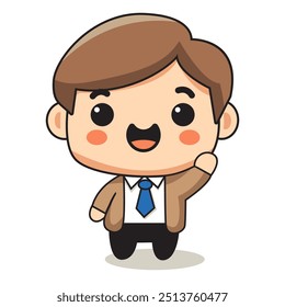 
teacher character with happy expression in cartoon style, great for education theme design elements