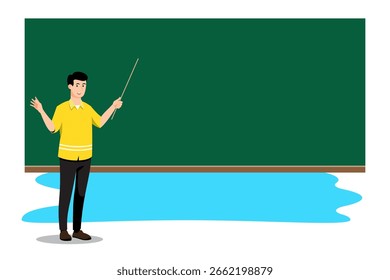 Lehrerfigur in moderner Vektorgrafik