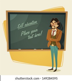 Teacher character. Vector illustration.