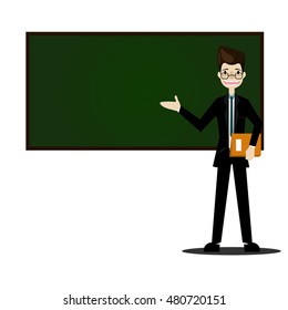 Teacher character. Vector illustration.
