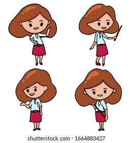 Teacher chibi, hand drawing style 