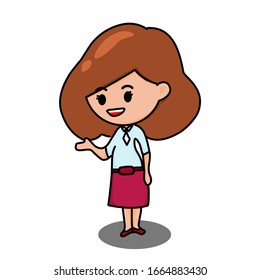 Teacher chibi, hand drawing style 