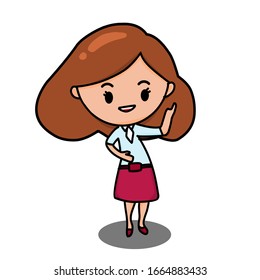 Teacher chibi, hand drawing style 