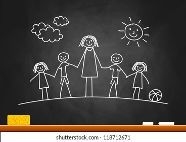 Teacher with children
