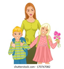 Teacher with children