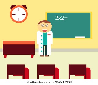 the teacher in the classroom