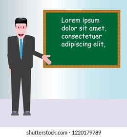 teacher in the classroom  blackboard