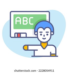 Teacher, classroom, Modern concepts flat design, Premium quality vector illustration concept. Vector symbol.