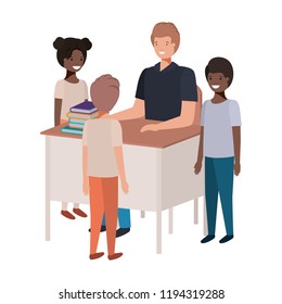 teacher in the classroom with students