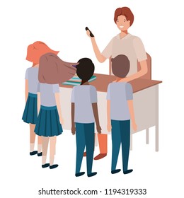 teacher in the classroom with students