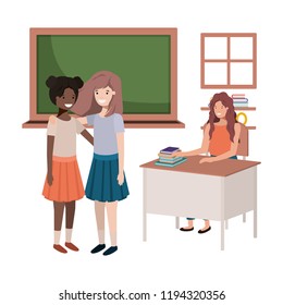 teacher in the classroom with students