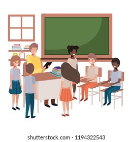 teacher in the classroom with students