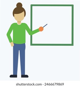 Teacher in classroom vector illustration