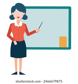 Lehrerin für Vektorillustration im Klassenzimmer