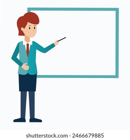 Teacher in classroom vector illustration