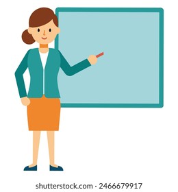Teacher in classroom vector illustration
