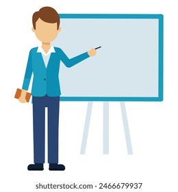 Lehrerin für Vektorillustration im Klassenzimmer