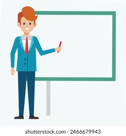 Teacher in classroom vector illustration