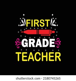 Teacher colorful lettering typography T-shirt design vector