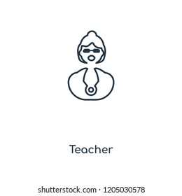 Teacher concept line icon. Linear Teacher concept outline symbol design. This simple element illustration can be used for web and mobile UI/UX.