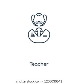 Teacher concept line icon. Linear Teacher concept outline symbol design. This simple element illustration can be used for web and mobile UI/UX.