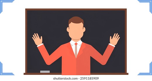 "Teacher" creative illustration ,flat 2D vector ,useful for education ,advertisement.