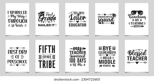 Día del profesor Bundle y Escuela SVG Bundle Desings - Camisas del profesor svg docente png - 100 días de escuela svg de la escuela svg desings divertido profesor